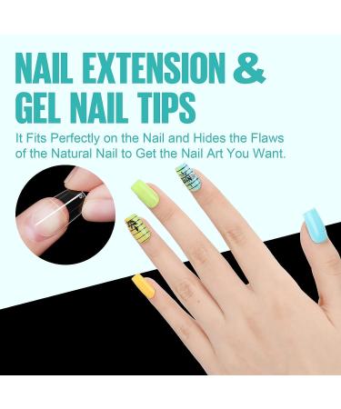 TOMICCA Short Square Nail Tips - 504Pcs Full Cover Clear False Nails for Nail Extension Home DIY Salon - 12 Sizes - Buy Online on GoSupps.com