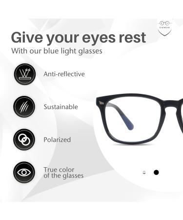 LC Eyewear Blue Light Filter Glasses for Men & Women - Ultra Lightweight Anti-Fatigue Gaming Goggles - Stylish Black Design - Buy Online on GoSupps.com