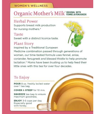 Organic Mother's Milk Tea - Traditional Medicinals | 32 Caffeine-Free Wrapped Bags - Buy Online on GoSupps.com