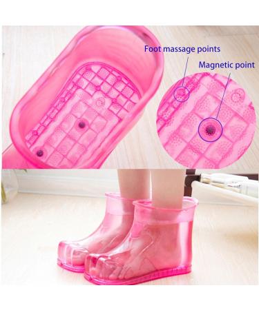 Foot Spa Soak Shoes | Anti-Slip High-Density Foot Soaking Boots - Colorful Heatproof Foot Soaking Shoes Household Foot Bath Shoes for Bathroom Height 18cm Size 45 Red - Buy Online on GoSupps.com