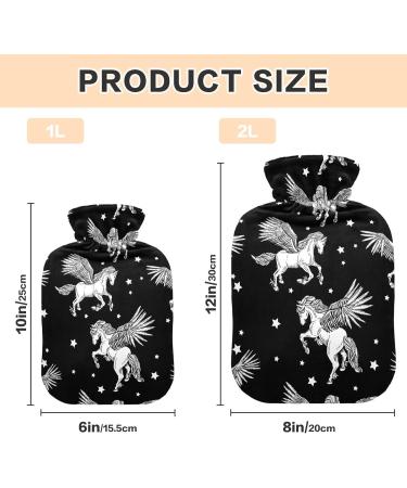 Winged Pegasus Black Heat Bottle 2L Hand & Foot Warmer for Pain Relief | Heat & Cold Therapy Solution - Buy Online on GoSupps.com
