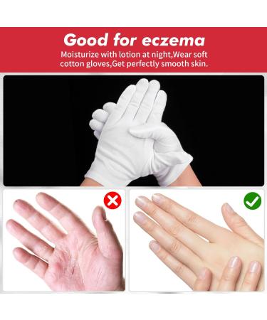 WLLHYF 10pairs(20 Pcs) White Cotton Gloves 100% Premium Cotton Moisturizing Gloves for Dry Hands & Eczema Spa Coin Jewelry Silver Inspection Lotion Gloves Overnight for Women & Men - Buy Online on GoSupps.com