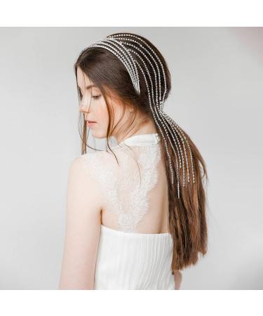 ORYOUGO Bling Rhinestone Tassel Headband - Sparkling Crystal Hair Band with Long Punk Chains for Women and Girls - Buy Online on GoSupps.com