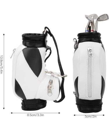 Keenso Mini Golf Ballpoint Scalery - Stylish Desk Decoration & Golf Gifts for Golfers | Unique Pen Holder with Golf Club & Clock (Black & White) - Buy Online on GoSupps.com