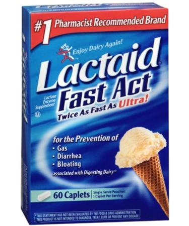 LACTAID Fast Act Caplets 60 ea (Pack of 2)