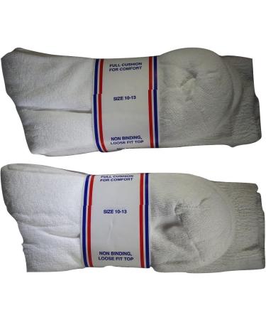 Physicians Choice 6 Pair Diabetic Socks for Men - Cotton White Crew Size 10-13 | Comfortable Breathable & Ideal for Diabetic Care - Ships Internationally - Buy Online on GoSupps.com
