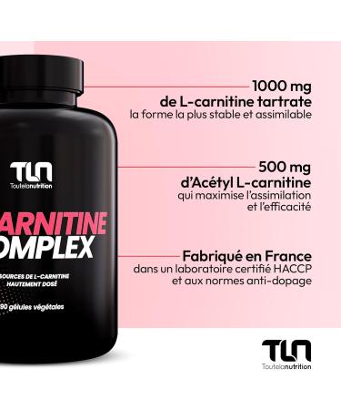 L-Carnitine 2 Formes Biodisponibles | nergie R cup ration et S che | Pre-Workout sans Caf ine | L-carnitine Tartrate & Ac tyl L-carnitine | Br leur de Graisses | Musculation | 90 G lules Vegan | TLN - Buy Online on GoSupps.com