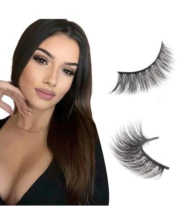 Buy Cat Eye 3D Faux Mink Eyelashes - 5 Pairs of Soft Fluffy Reusable Strip Lashes | Naturally Stunning | Nerwimzen by Glowing Win - Buy Online on GoSupps.com