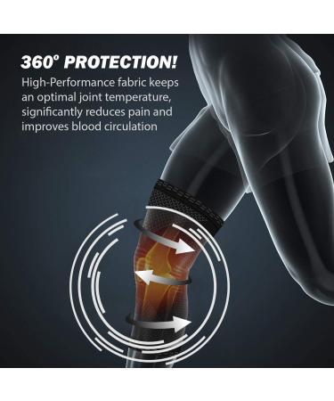 2 Pack Knee Brace with Gel Pad & Stabilizers - Relief for Meniscus Tear ACL Arthritis - Black Large - International Shipping Available - Buy Online on GoSupps.com