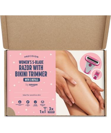 by Amazon Women's 5 Blade Razor with 3-in-1 Trimmer + 3 refillls Pink (Previously Solimo brand) (Pack of 2) 1 Count (Pack of 2) 1 Razor 1 Trimmer 3 Refills - Buy Online on GoSupps.com