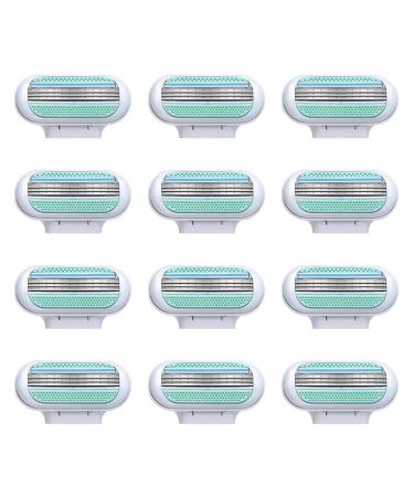 Ksywydu Pack of 12 replacement blades for women's razors compatible with Venus universal 3-step blades for shaving the legs