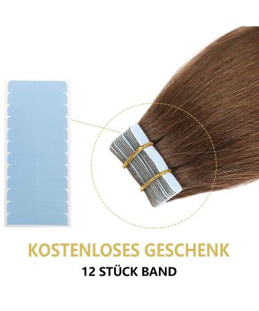 Yilite Tape Extensions Real Hair - 55cm Medium Brown 20 Pieces 50g - Invisible Silky Straight Skin Weft Tape-in Hair Extensions - Buy Online on GoSupps.com