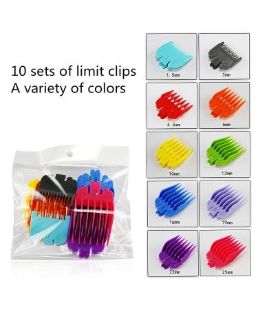 10 Sets of Color Guide Combs for Hair Clippers - Precision Cutting from 0.06mm to 25mm | International Shipping - Buy Online on GoSupps.com