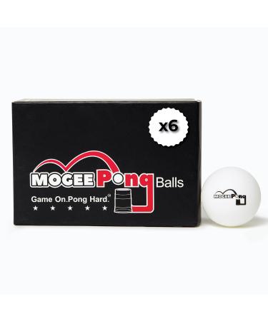 MoGee Ping Pong Balls | 6 Pack | Table Tennis Balls - White Pong Balls - Official Sports Ball - Tailgate Pong - Ball Sports