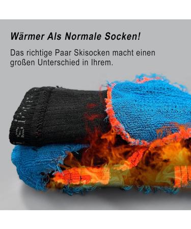 Visionreast Merino Wool Ski Socks - 2 Pairs Compression Knee High for Men & Women - Breathable Winter Sports Thermosocks - Blue - Buy Online on GoSupps.com
