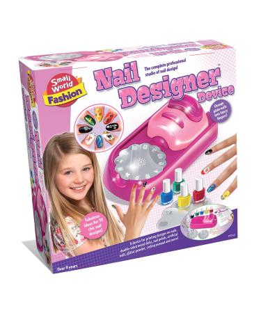 Small World Toys - Nail Designer Device Kit for Girls - Includes Nail Design Printing Device Nail Art Design & Kids Polish & Varnish - Professional Studio of Nail Design - Home Manicures Age 9+