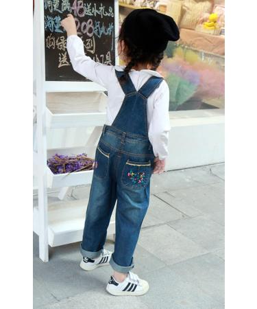 KIDSCOOL SPACE Water Washed Ripped Denim Overalls | Deep Blue | 2-3 Years - Buy Online on GoSupps.com
