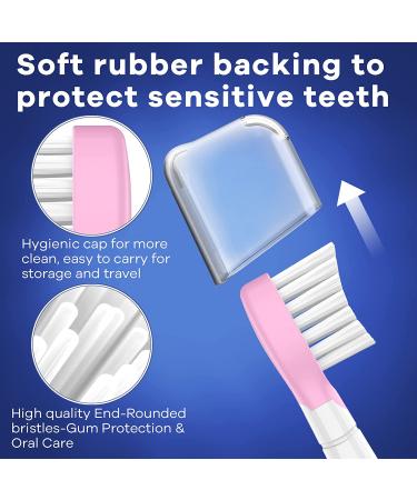 Kids Toothbrush Heads for Philips Sonicare - Soft Electric Replacement Brushes - Compatible with HX6032/94 HX6321 HX6340 - Compact Head for Children 3-7 - 8 Pack in Pink and Green - Buy Online on GoSupps.com