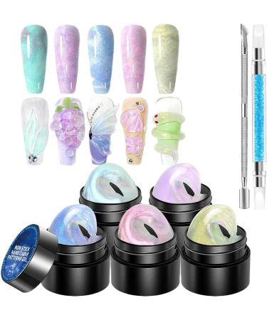  Sghtil Nail Carving Gel 3D Nail Gel 5 Colours Gel for Solid Builder for Solid Builder for Nail Art Manicure Set with Carved Pen Soak UV/LED for Use - Buy Online on GoSupps.com