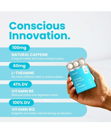 Neuro Energy & Focus Gum Extra Strength - 100mg Natural Caffeine Gum & Nootropic Energy Supplement with L-Theanine & B Vitamins - Sugar Free Vegan - Peppermint 54ct Peppermint 9 Count (Pack of 6) - Buy Online on GoSupps.com