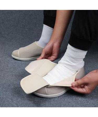 MisFun Diabetic Shoes for Women Unisex - Orthopedic Medical Shoes for Swollen Feet | Adjustable & Comfortable - Air Cushion Bottom - Beige - Size 11.5 - Buy Online on GoSupps.com