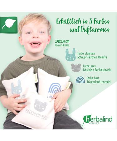 Harbalind Organic Warming Cushion for Babies & Children - Sniff Bunnies Herbal Pillow | 100% Cotton | 19x19 cm Birth Gift with Mint Scent - Buy Online on GoSupps.com