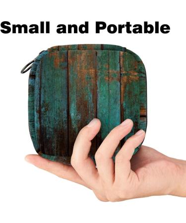 Buy Old Grunge Wood Panels Pattern Menstrual Pad Bag | Stylish Sanitary Napkins Storage for Teens & Women - Zipper Pocket Design - Buy Online on GoSupps.com