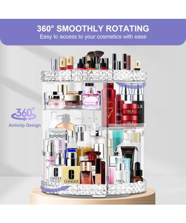 360 Rotating Makeup Organizer | Large Capacity Beauty Organizer with 8 Layers and Detachable Shelves | Clear Cosmetic Storage Display Case for Bedroom Dresser or Vanity Countertop - Buy Online on GoSupps.com