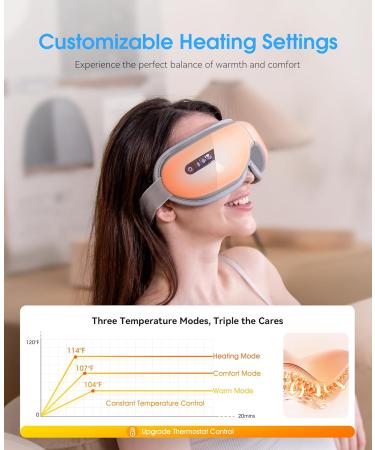 MUSICOZY Eye Massager with Heat & Vibration - Bluetooth Face Massager for Migraines Eye Strain Relief & Relaxation Gifts for Women | International Shipping - Buy Online on GoSupps.com