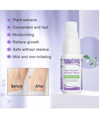 Premium Hair Inhibitor for Face & Body - Non-Irritating Permanent Hair Growth Stopper - Bikini Arm Armpit Leg - Lavender Flavor - Buy Online on GoSupps.com