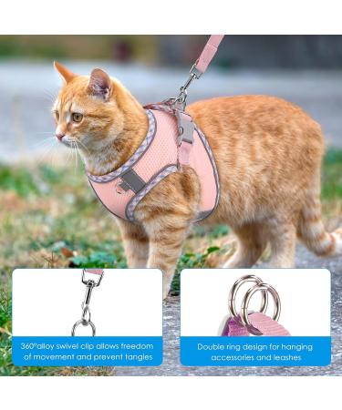 BriFit Cat Dishes & Adjustable Harness - Reflective Outbreak-Proof Soft Vest for Cats & Puppies (Pink XS) | International Shipping Available - Buy Online on GoSupps.com