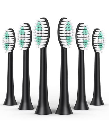 Operan Electric Toothbrush Replacement 6 Heads Black 6 pack Black