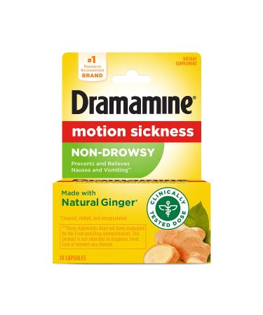 Dramamine Motion Sickness Non-Drowsy, 18 Count (Pack of 1) 18 Count (Pack of 1) Pack of 1