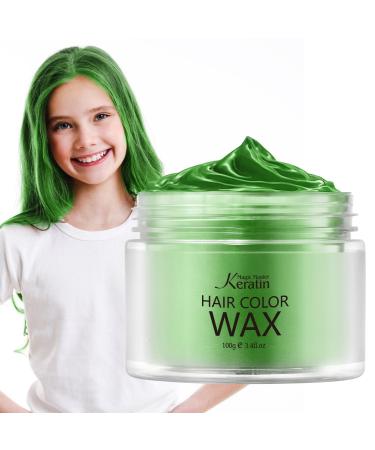Hair color wax magic master keratin temporary hairstyle instant colored tone for men and women party festival cosplay (emerald green)