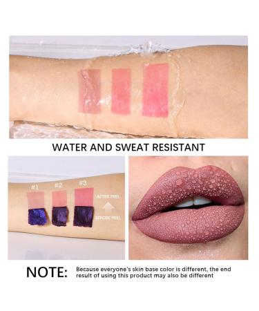 Long-Lasting Waterproof Peel Off Lip Stain | 3 Colors Matte Liquid Lipstick & Nude Lip Gloss | Non-Stick Cup Lip Makeup - Buy Online on GoSupps.com