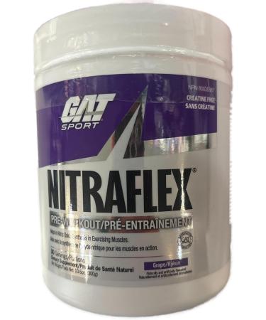 GAT-Sports Nitraflex Pre-Workout Powder | Increases Nitric Oxide Production Boosts Strength Energy Focus & Exercise Performance | 30 Servings (Grape) - Buy Online on GoSupps.com