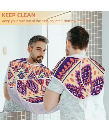 Pattern Beard Bib Apron - Beard Hair Catcher for Men | Perfect Gift for Father's Day Anniversaries & Christmas - Purple with 2 Suction Cups - Buy Online on GoSupps.com
