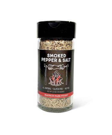 Hickory Smoked Butcher Ground Tellicherry Peppercorns - Gourmet Sea Salt Seasoning by Madison Park Foods | 2.8 oz Recycled Glass Spice Jar - Buy Online on GoSupps.com