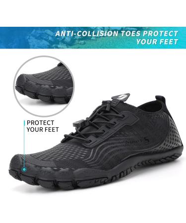 ZHR Black Aqua Shoes for Men & Women - Water Shoes Swimming & Beach Footwear (39 EU) - Buy Online on GoSupps.com