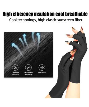 UV Gloves for Gel Nails - Fingerless UV Protection Gloves for Nail Lamp Anti UVA&UVB UPF50+ Nail Care Gloves Professional Gel Manicure Hand Protection (Black) - Buy Online on GoSupps.com