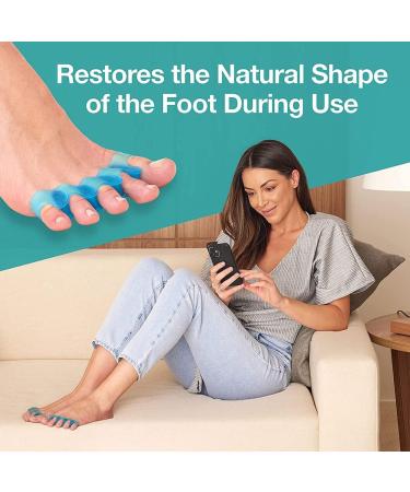 Silicone Toe Spreader & Separator - 2 Pieces for Pedicure & Hallux Valgus Relief - Unisex Blue Foot Correction Tool - Buy Online on GoSupps.com