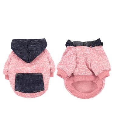 Waterproof dog coat winter warm jacket dog puppy sweater boy for little with bag-warm dog medium hoodie autumn clothing winter fleece pet clothing dogs (1107debkb-pink XS) XS 1107Debkb-Rosa