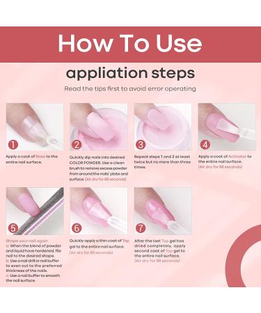 Modelones Dip Powder Liquid Set - 2 in 1 Base & Top Coat with Activator, 5 Pcs Dipping Powder System Essential Kit for French Nail Art Manicure - Long Lasting, No Lamp Needed - Buy Online on GoSupps.com