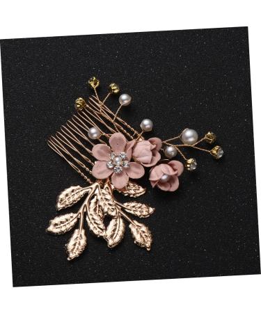DOITOOL Flower Hair Accessories Wedding Hair Comb Pearl Hair Comb Jeweled Hair Combs Crystal Hair Comb Crystal Hair Accessories Hair Side Comb Bridal Side Comb Pink Rhinestones Bride Gem - Buy Online on GoSupps.com