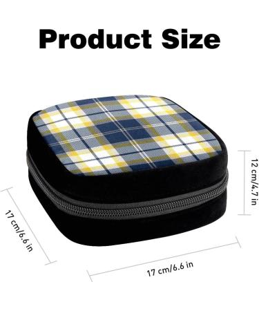 GIAPB Period Bag Sanitary Napkin Storage Holder | Blue & Yellow Plaid Makeup Pouch 1806 - Buy Online on GoSupps.com