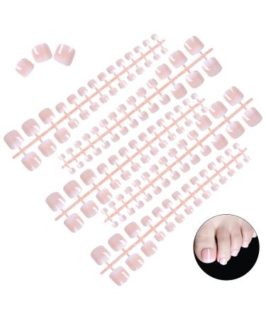 140 Piece Toenail Tips Set - French Full Cover Artificial Nails | DIY Manicure Decoration for Women & Girls - 14 Sizes Available - Buy Online on GoSupps.com