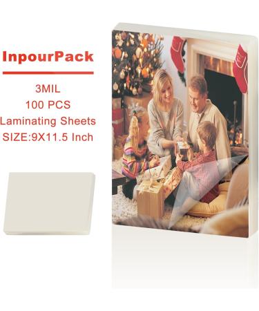 3 Mil 100 Pack Clear Thermal Laminating Pouches 9x11.5 Inch - Ideal for 8.5x11 Inch Sheets - InpourPack Laminator Sheets - Buy Online on GoSupps.com