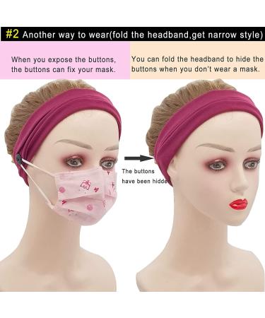 YONUF Women's Headbands with Button for Nurses & Doctors - Set of 4 Solid Colors - Buy Online on GoSupps.com