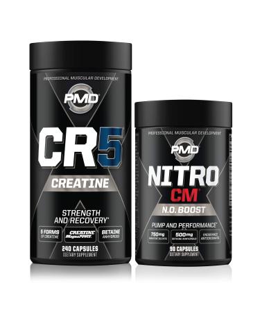 PMD Sports CR5 Professional Creatine Complex (240 Capsules) Sports Nitro CM Nitric Oxide (90 Capsules)