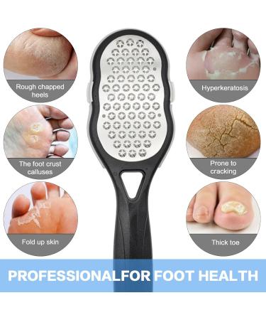 Pedicure Foot File Foot Scraper Hard Skin Remover Foot Files for Hard Skin Plantar Wart Corn - Skin-Friendly Metal Foot Files for Hard Skin(Black) - Buy Online on GoSupps.com